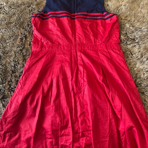 Vintage Tommy Hilfiger red & navy tank dress, size 10 - Picture 3 of 4